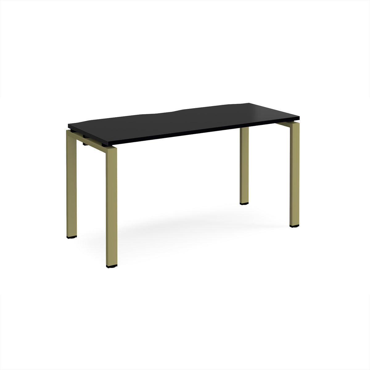 Adapt single desk 1400mm x 600mm - green frame, black top - view 1