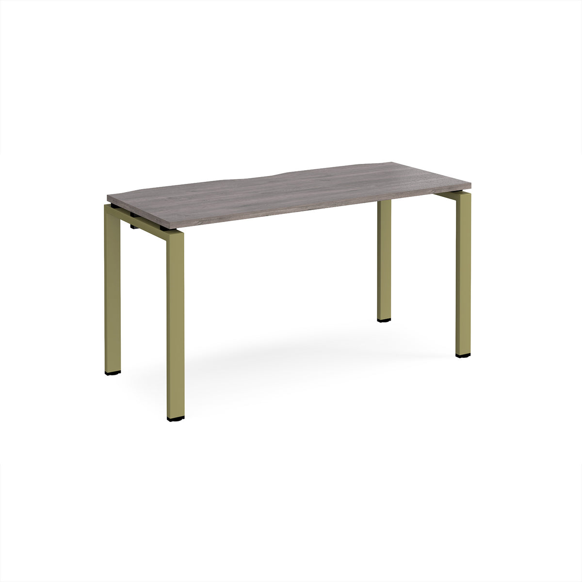 Adapt single desk 1400mm x 600mm - green frame, Grey Oak Top - view 1