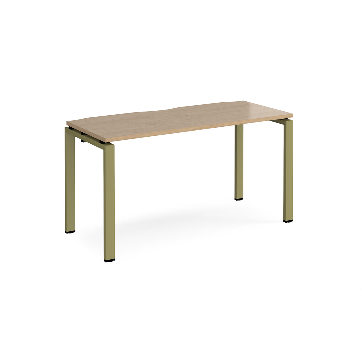 Adapt single desk 1400mm x 600mm - green frame, Kendal Oak Top - view 1