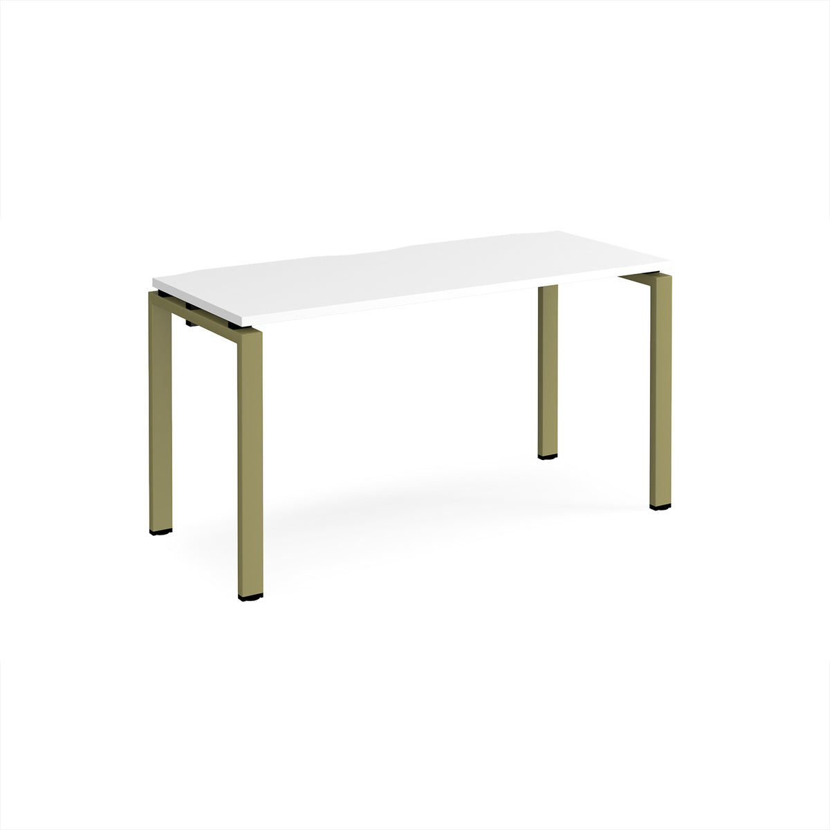 Adapt single desk 1400mm x 600mm - green frame, White Top - view 1