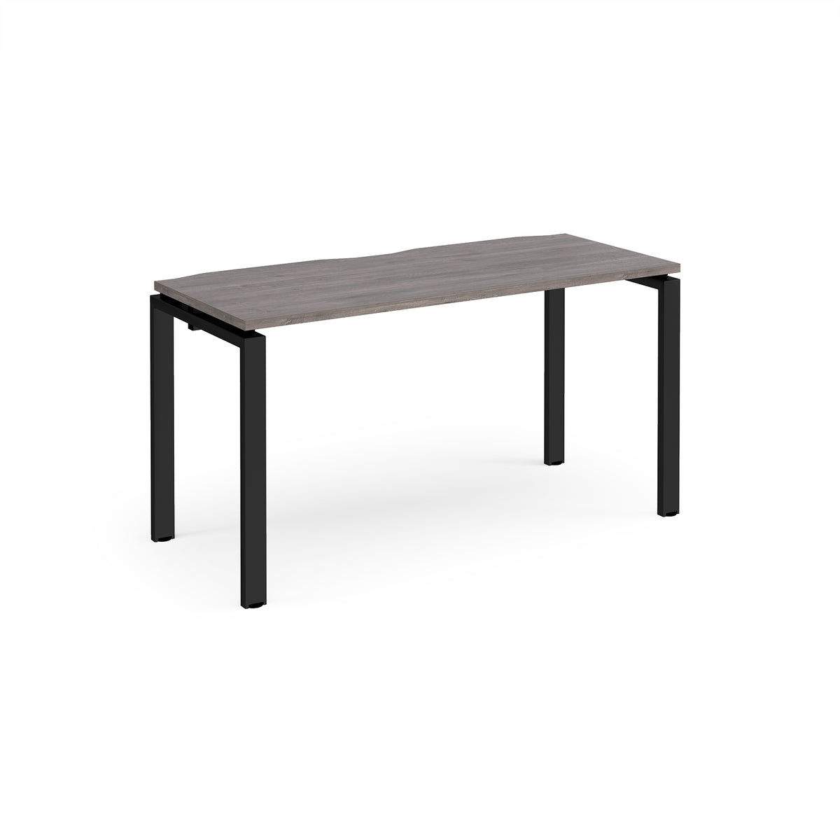 Adapt single desk 1400mm x 600mm - black frame, Grey Oak Top - view 1