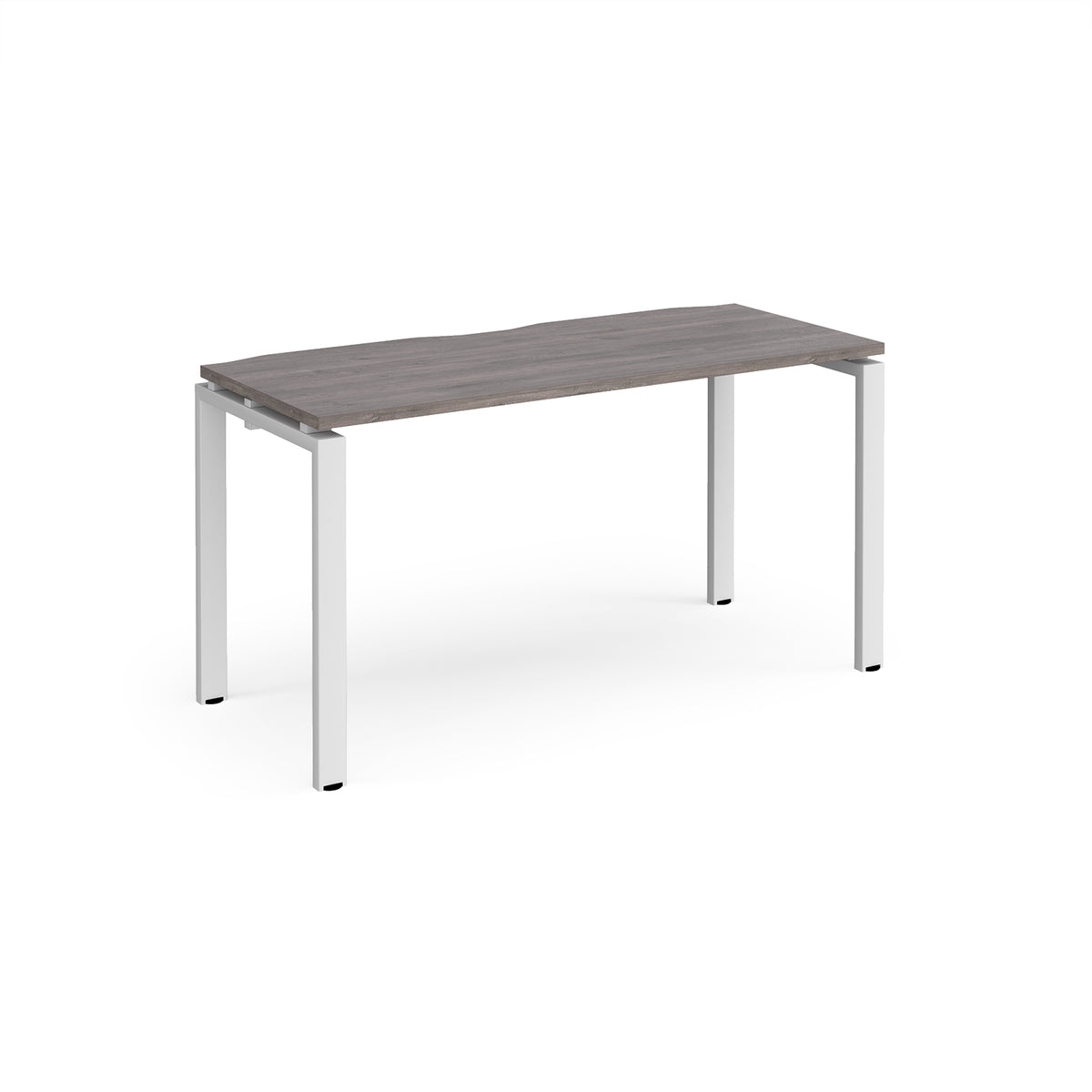 Adapt single desk 1400mm x 600mm - white frame, Grey Oak Top - view 1