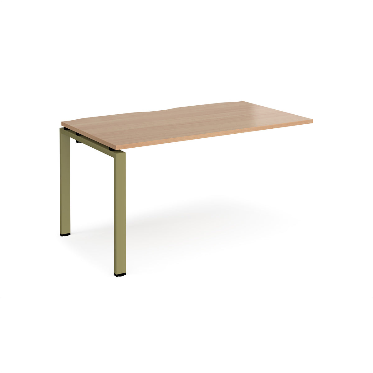 Adapt add on unit single 1400mm x 800mm - green frame, Beech top - view 1