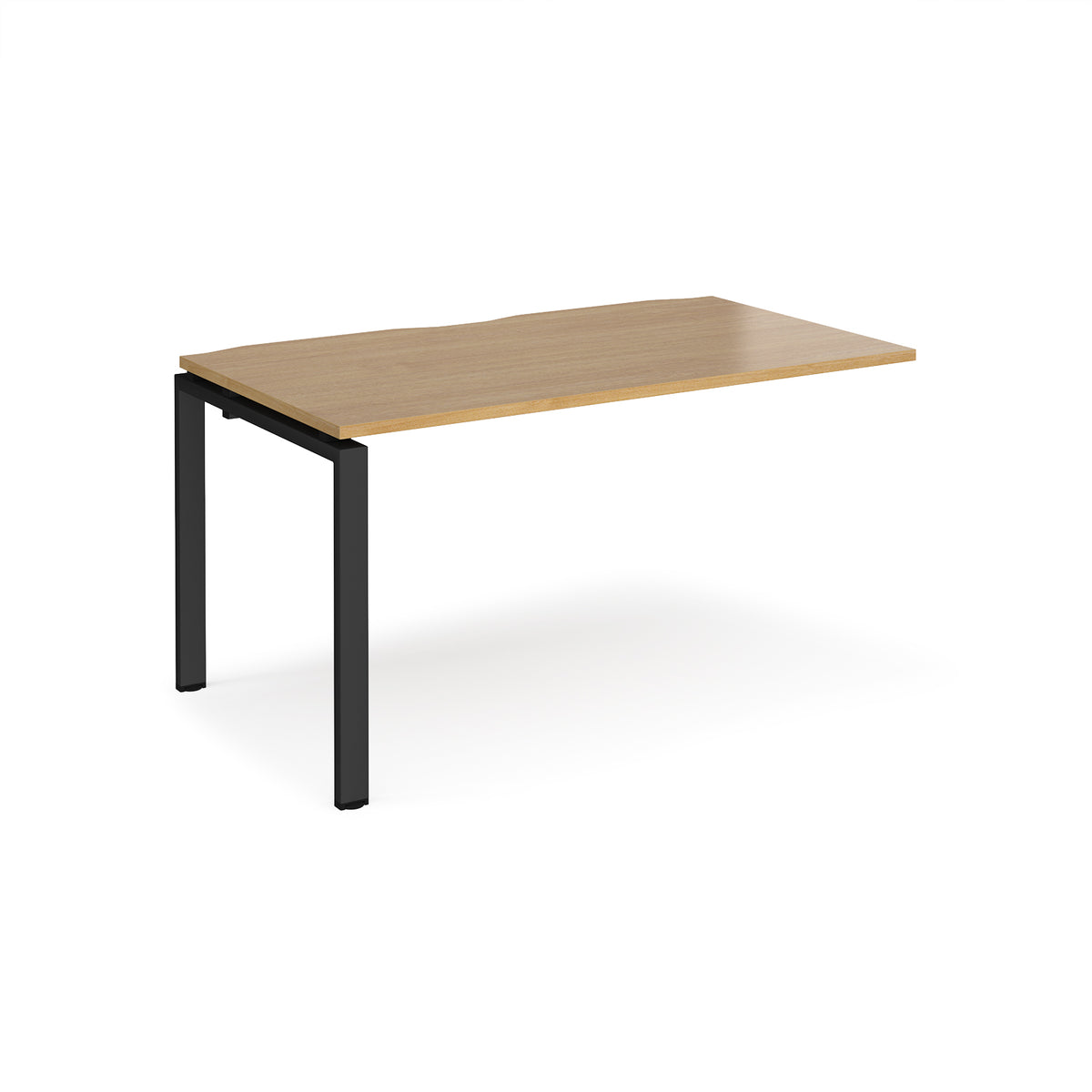 Adapt add on unit single 1400mm x 800mm - black frame, Oak Top - view 1