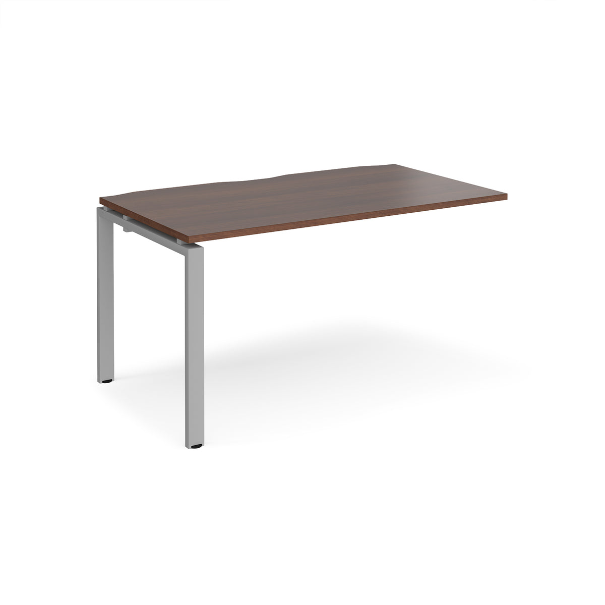 Adapt add on unit single 1400mm x 800mm - silver frame, Walnut top - view 1