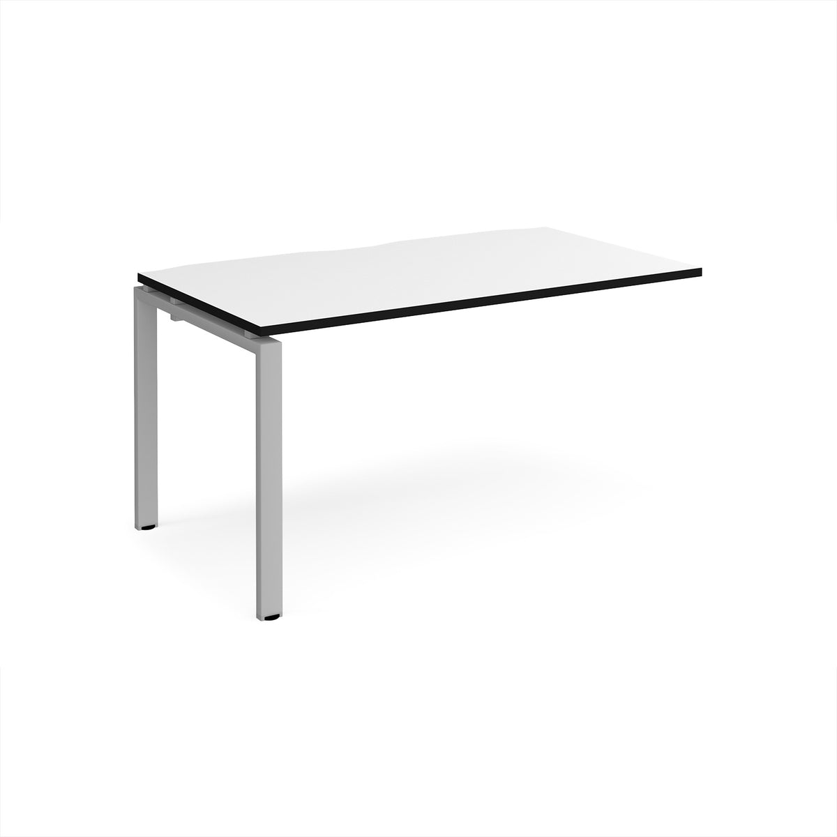 Adapt add on unit single 1400mm x 800mm - silver frame, White Top, black edge - view 1