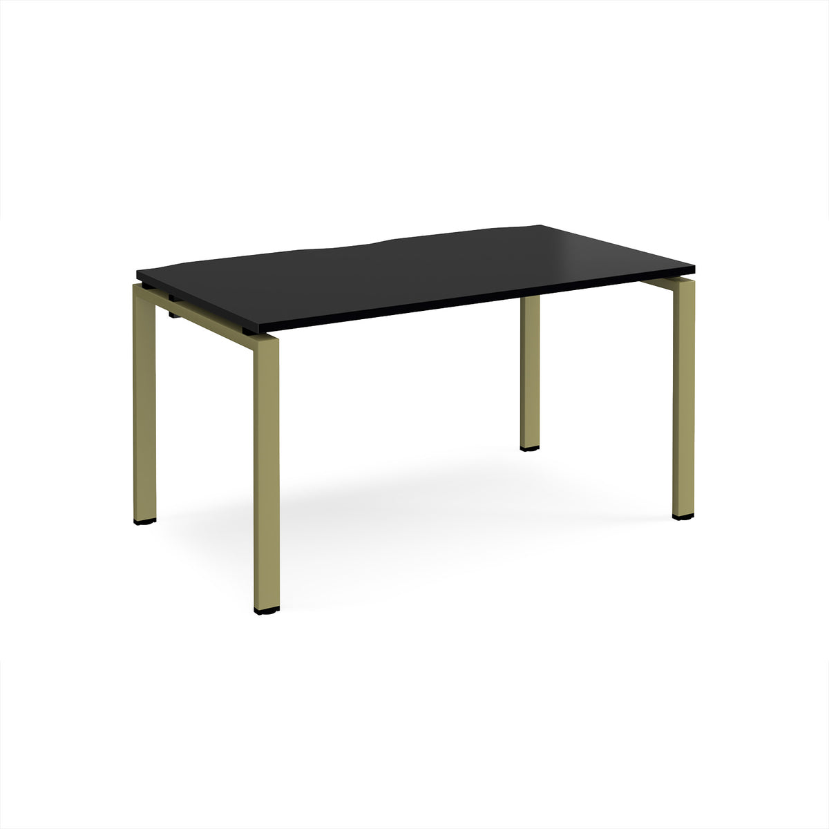 Adapt single desk 1400mm x 800mm - green frame, black top - view 1