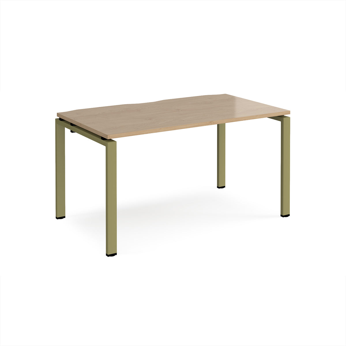 Adapt single desk 1400mm x 800mm - green frame, Kendal Oak Top - view 1