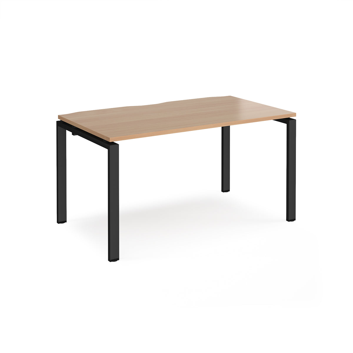 Adapt single desk 1400mm x 800mm - black frame, Beech top - view 1