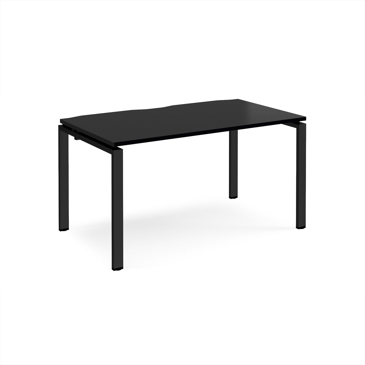 Adapt single desk 1400mm x 800mm - black frame, black top - view 1