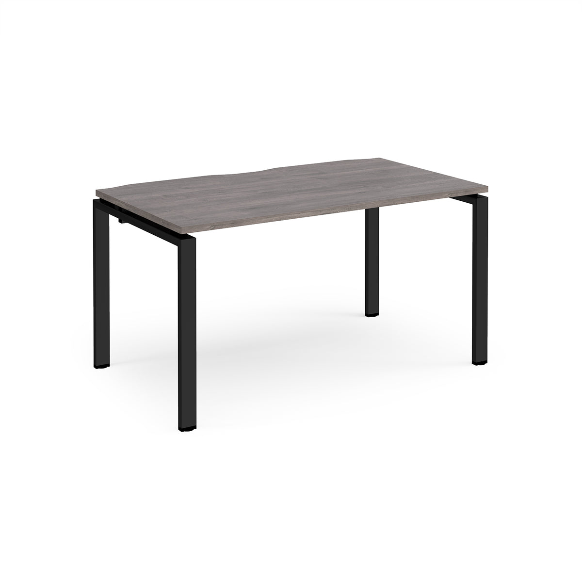 Adapt single desk 1400mm x 800mm - black frame, Grey Oak Top - view 1