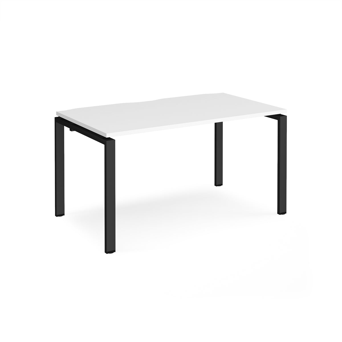 Adapt single desk 1400mm x 800mm - black frame, White Top - view 1