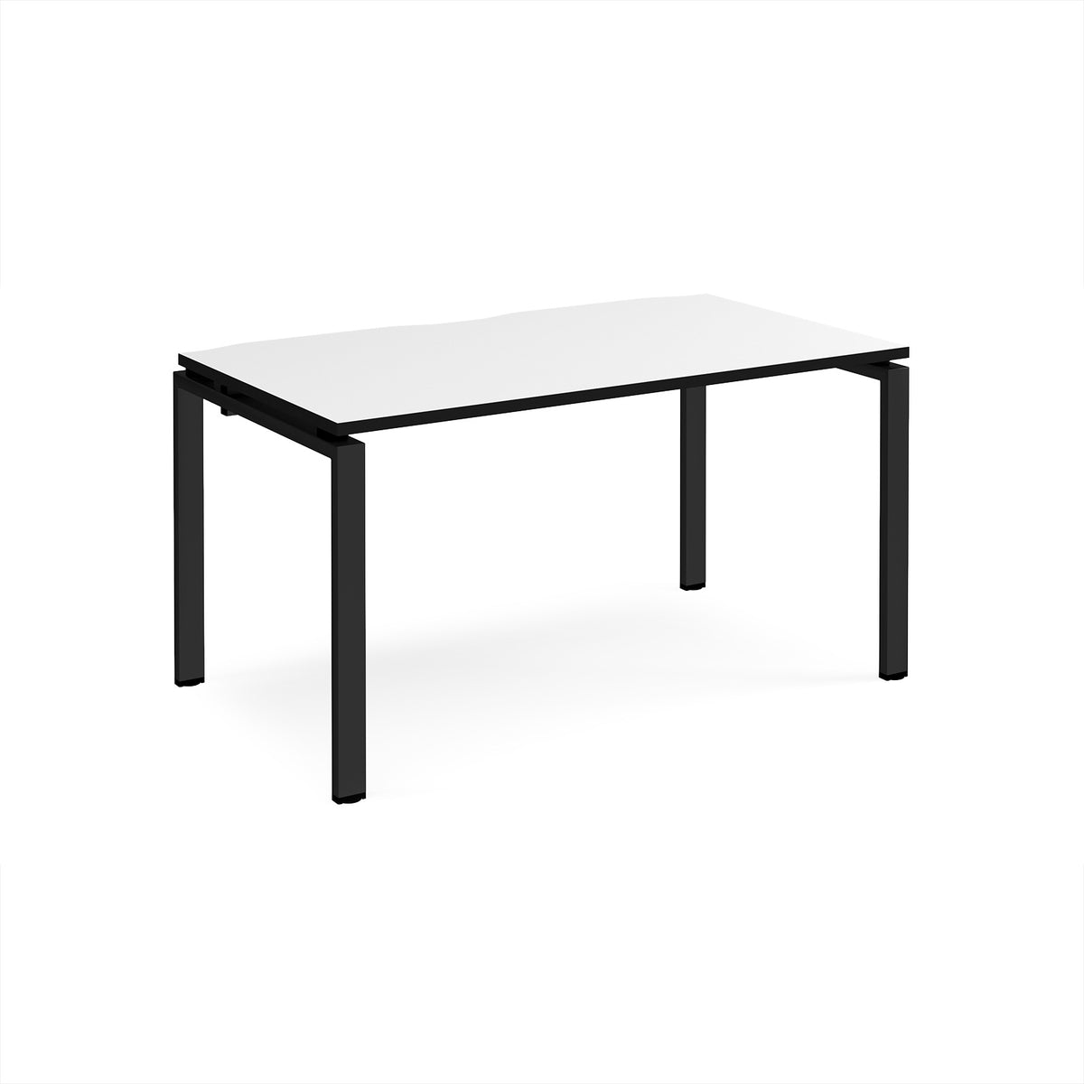 Adapt single desk 1400mm x 800mm - black frame, White Top, black edge - view 1