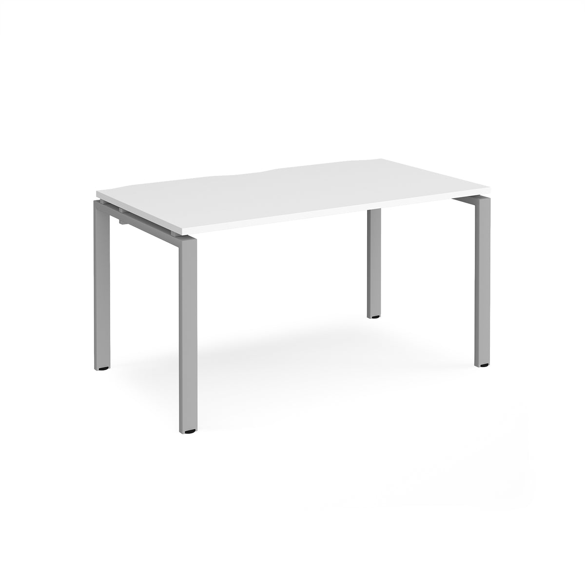 Adapt single desk 1400mm x 800mm - silver frame, White Top - view 1