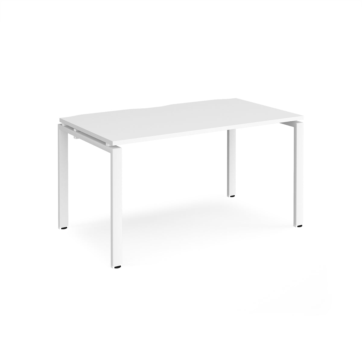 Adapt single desk 1400mm x 800mm - white frame, White Top - view 1