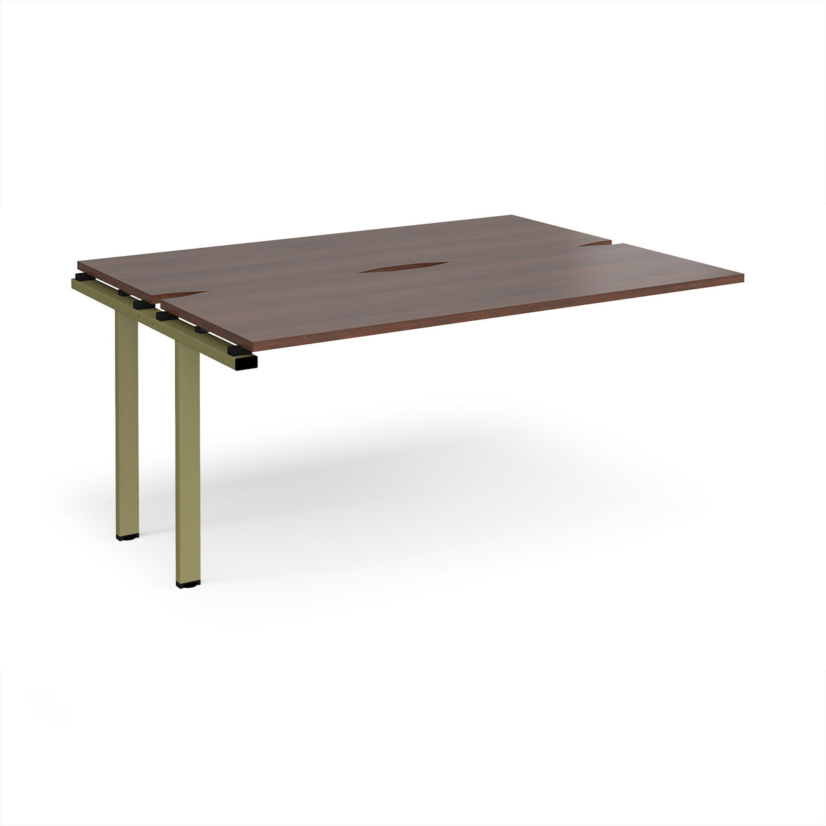 Adapt add on unit single 1600mm x 1200mm - green frame, Walnut top - view 1