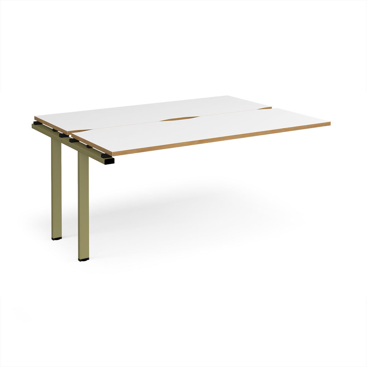 Adapt add on unit single 1600mm x 1200mm - green frame, White Top, oak edge - view 1