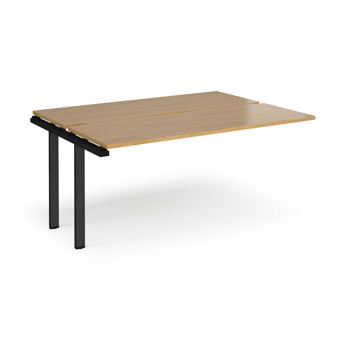 Adapt add on unit single 1600mm x 1200mm - black frame, Oak Top - view 1