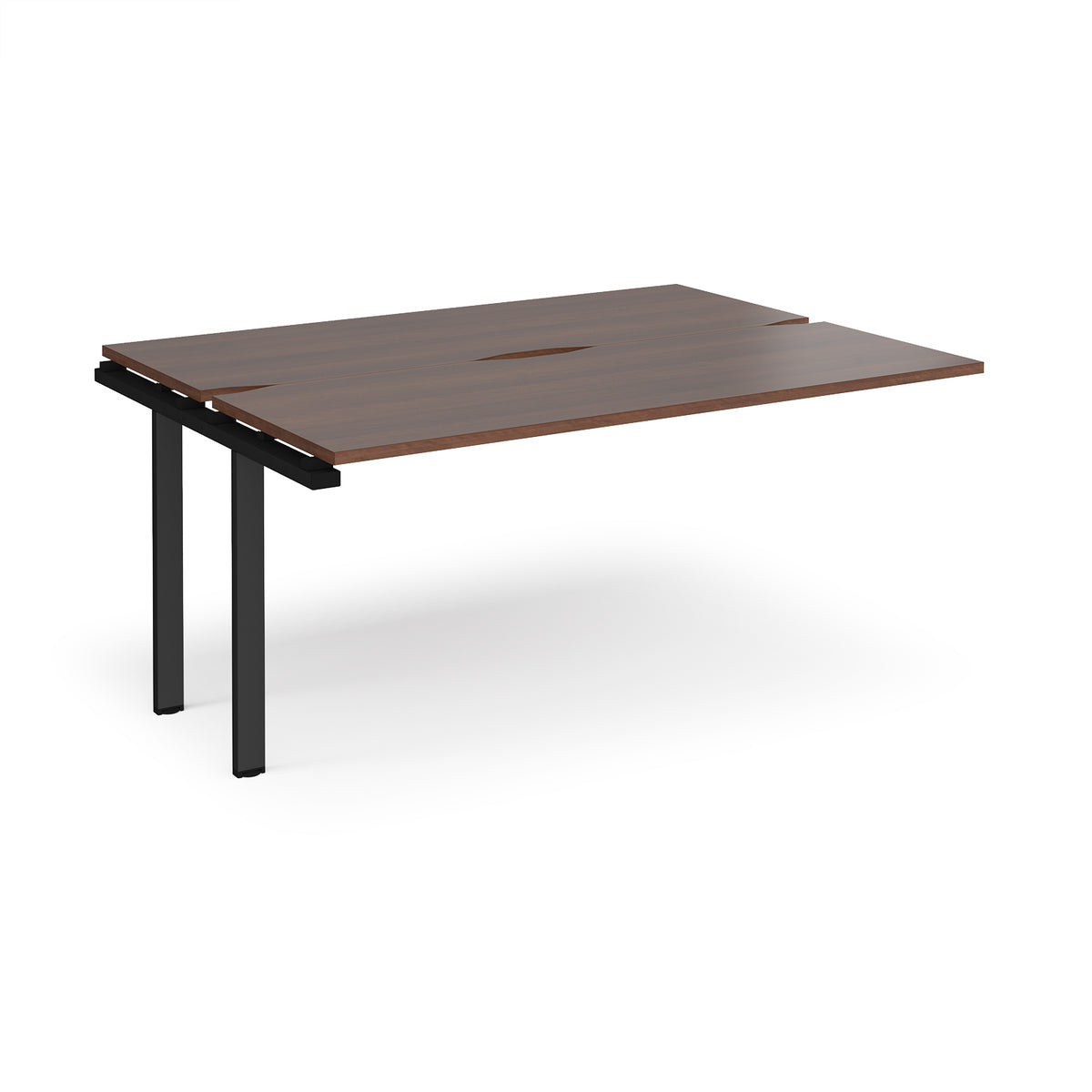 Adapt add on unit single 1600mm x 1200mm - black frame, Walnut top - view 1