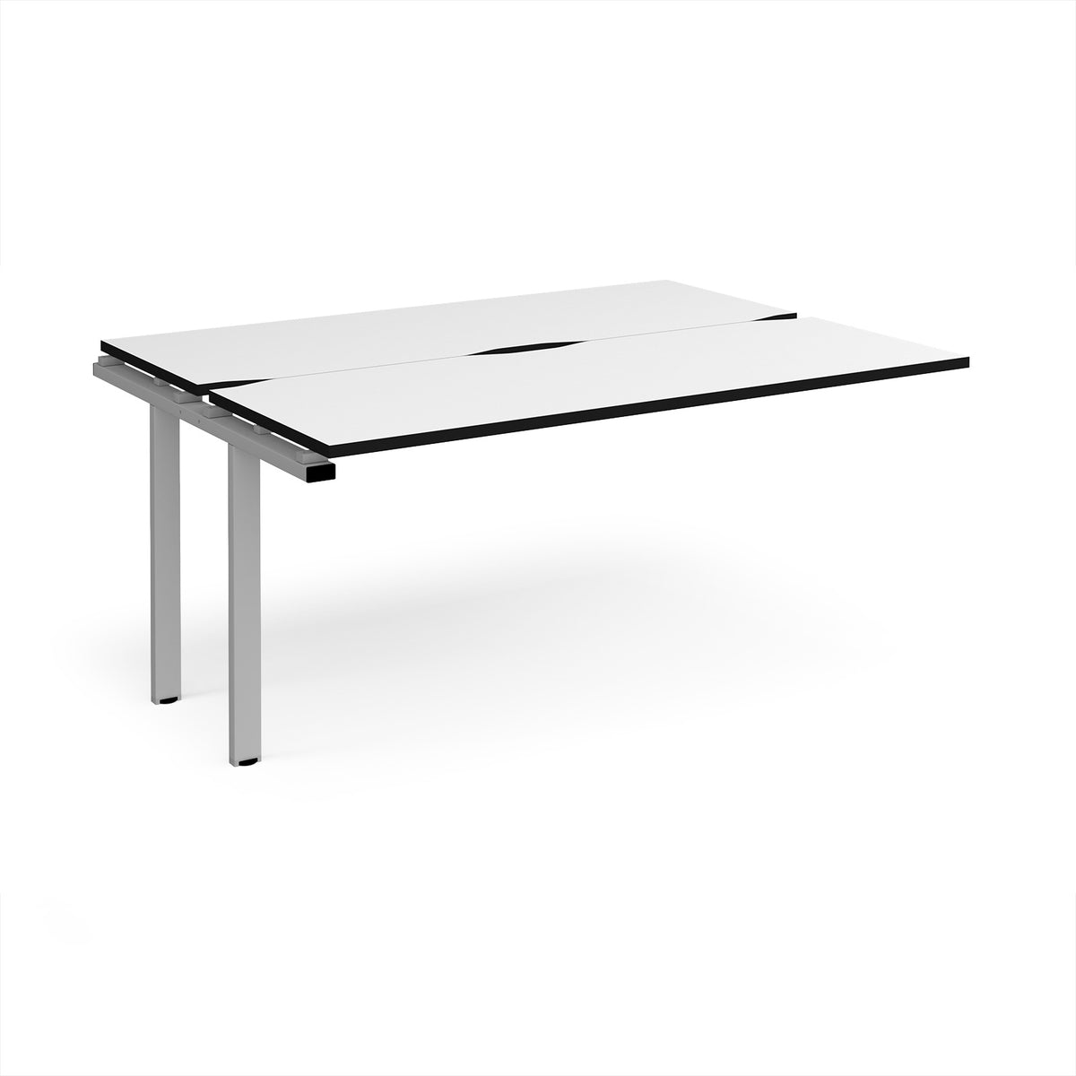 Adapt add on unit single 1600mm x 1200mm - silver frame, White Top, black edge - view 1
