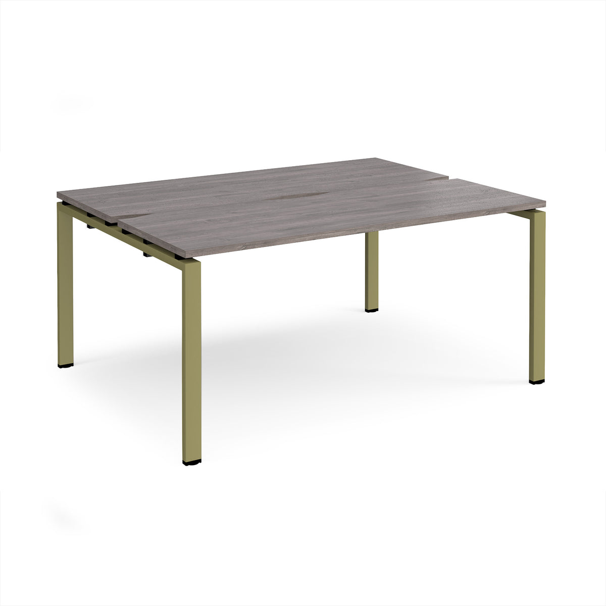Adapt back to back desks 1600mm x 1200mm - green frame, Grey Oak Top - view 1