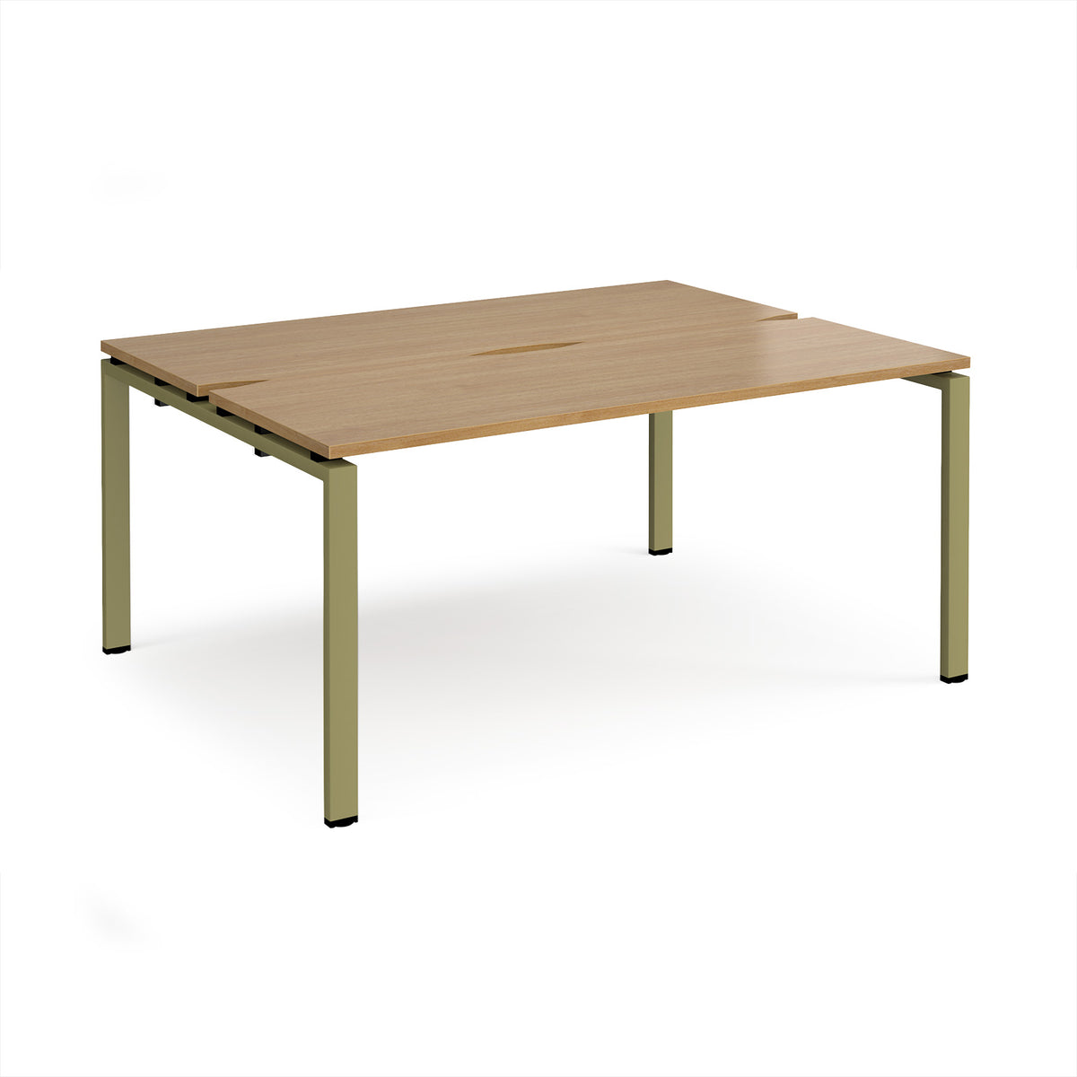 Adapt back to back desks 1600mm x 1200mm - green frame, Oak Top - view 1
