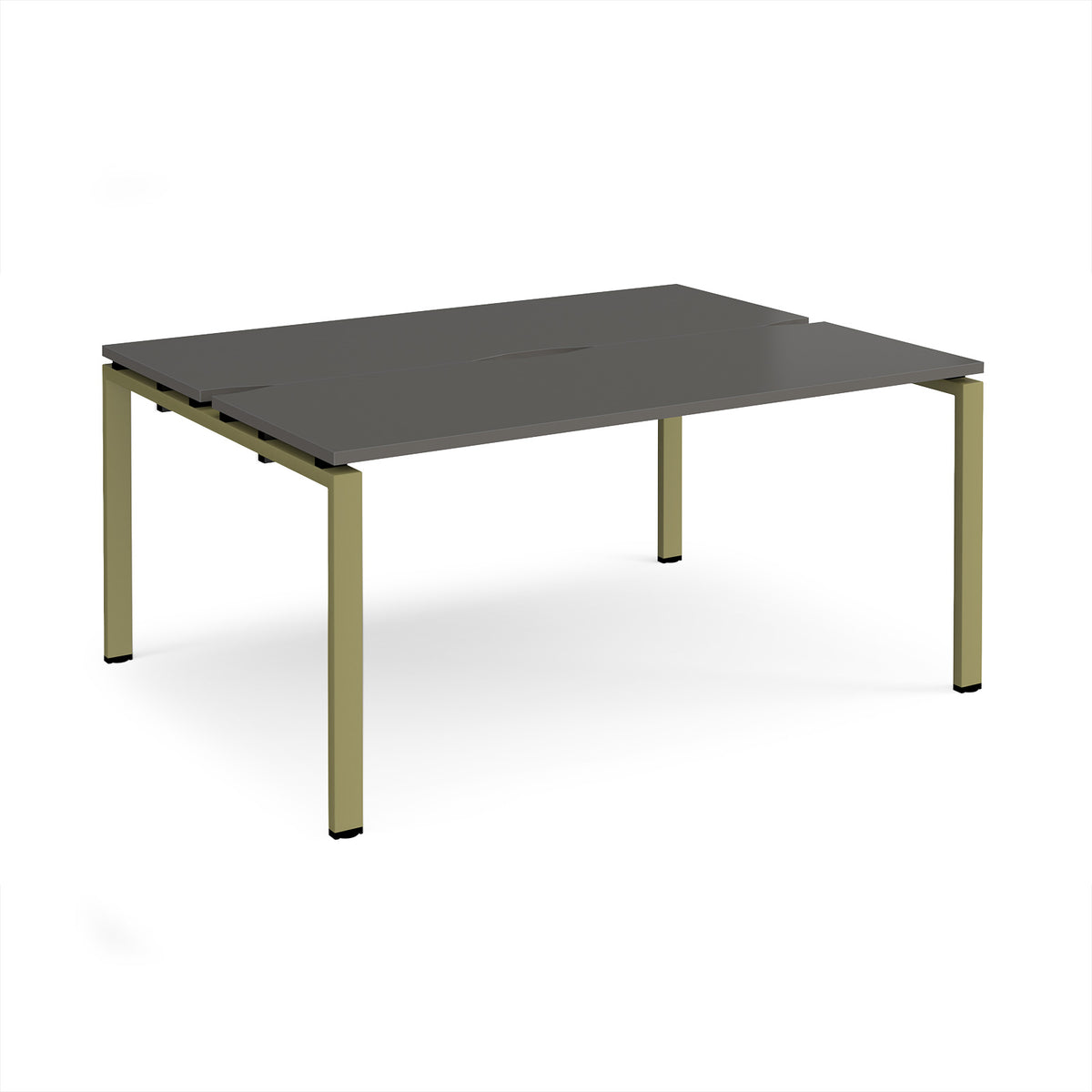 Adapt back to back desks 1600mm x 1200mm - green frame, storm grey top - view 1