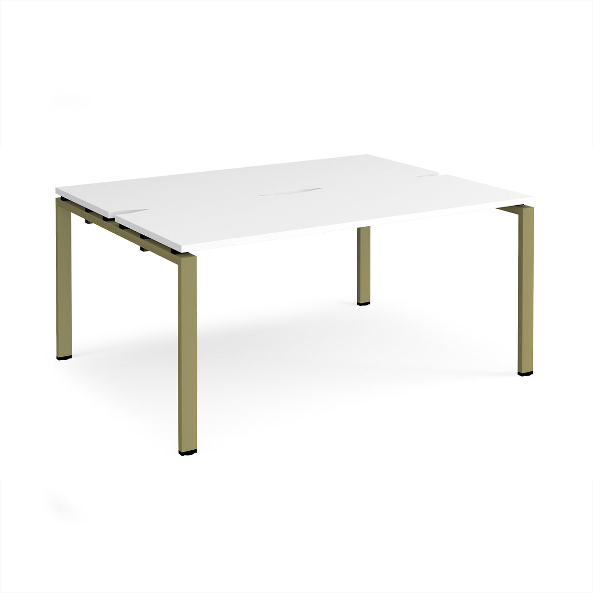 Adapt back to back desks 1600mm x 1200mm - green frame, White Top - view 1