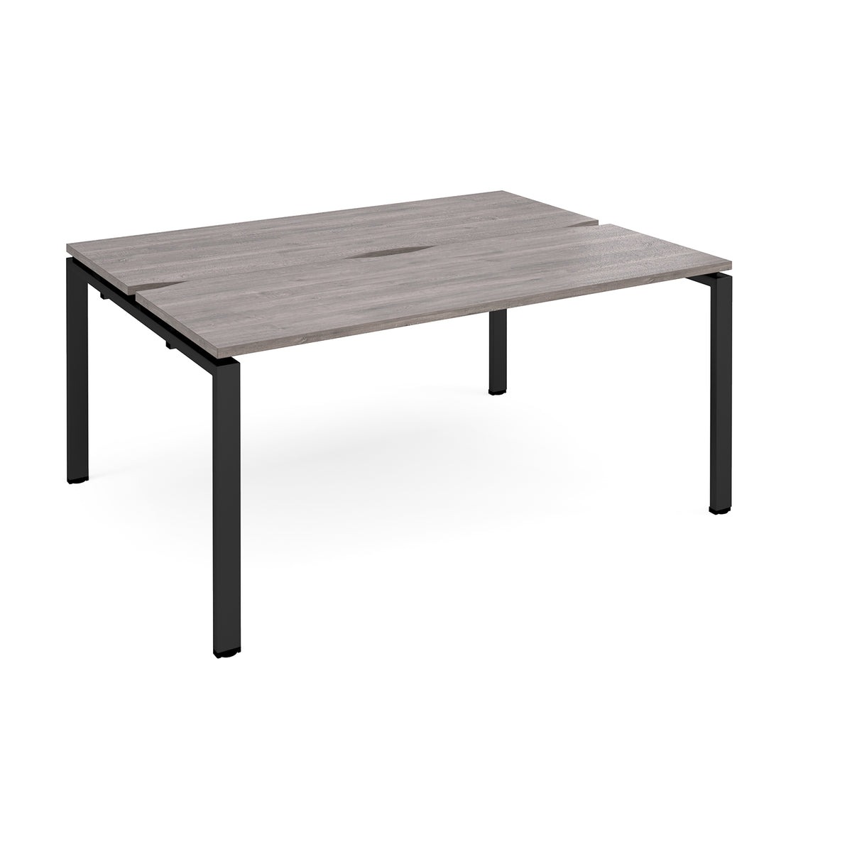 Adapt back to back desks 1600mm x 1200mm - black frame, Grey Oak Top - view 1