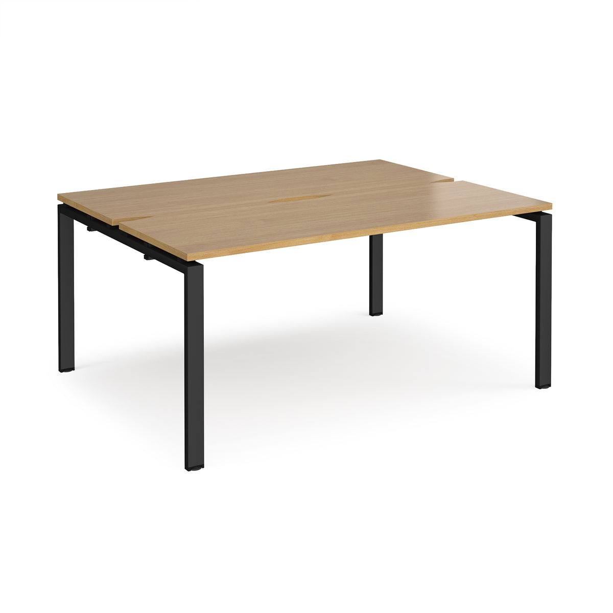 Adapt back to back desks 1600mm x 1200mm - black frame, Oak Top - view 1