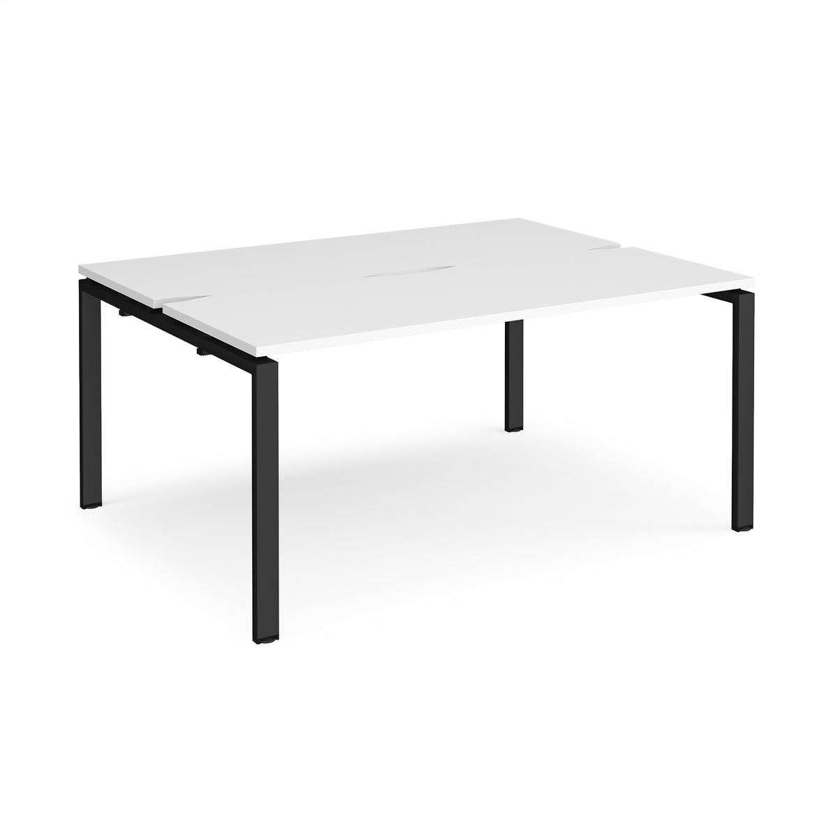 Adapt back to back desks 1600mm x 1200mm - black frame, White Top - view 1