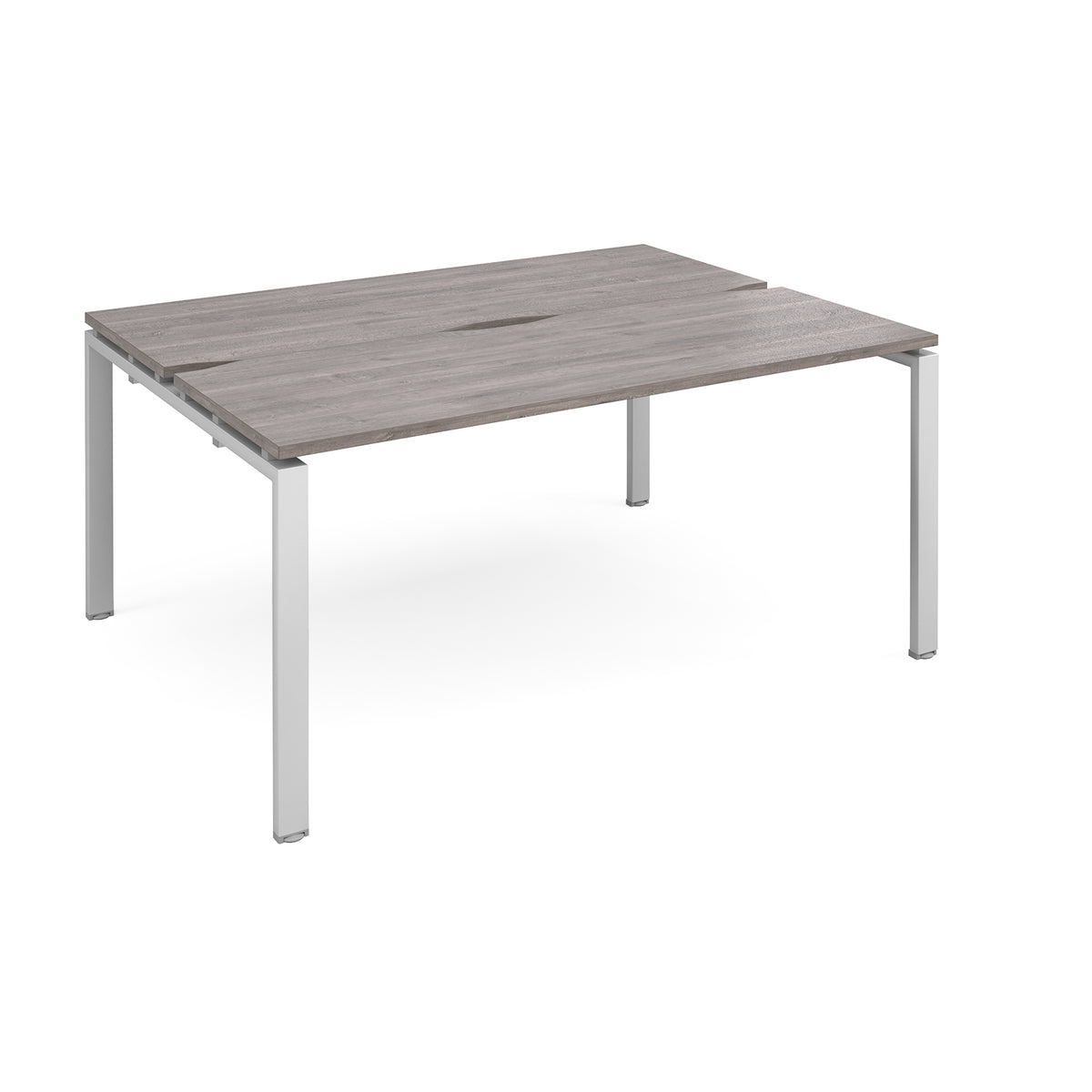 Adapt back to back desks 1600mm x 1200mm - silver frame, Grey Oak Top - view 1