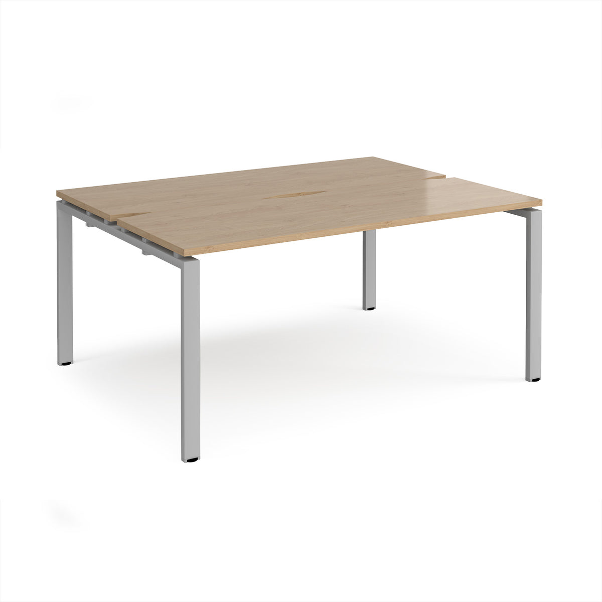 Adapt back to back desks 1600mm x 1200mm - silver frame, Kendal Oak Top - view 1