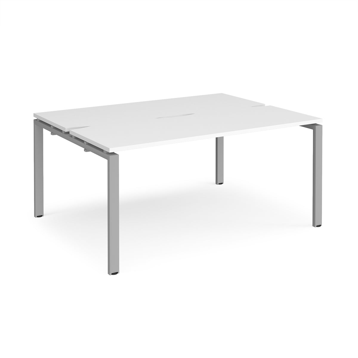 Adapt back to back desks 1600mm x 1200mm - silver frame, White Top - view 1