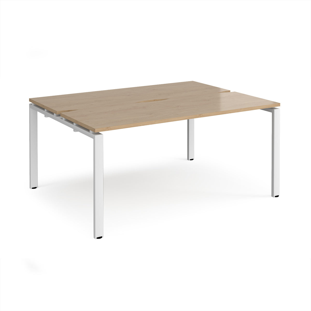 Adapt back to back desks 1600mm x 1200mm - white frame, Kendal Oak Top - view 1