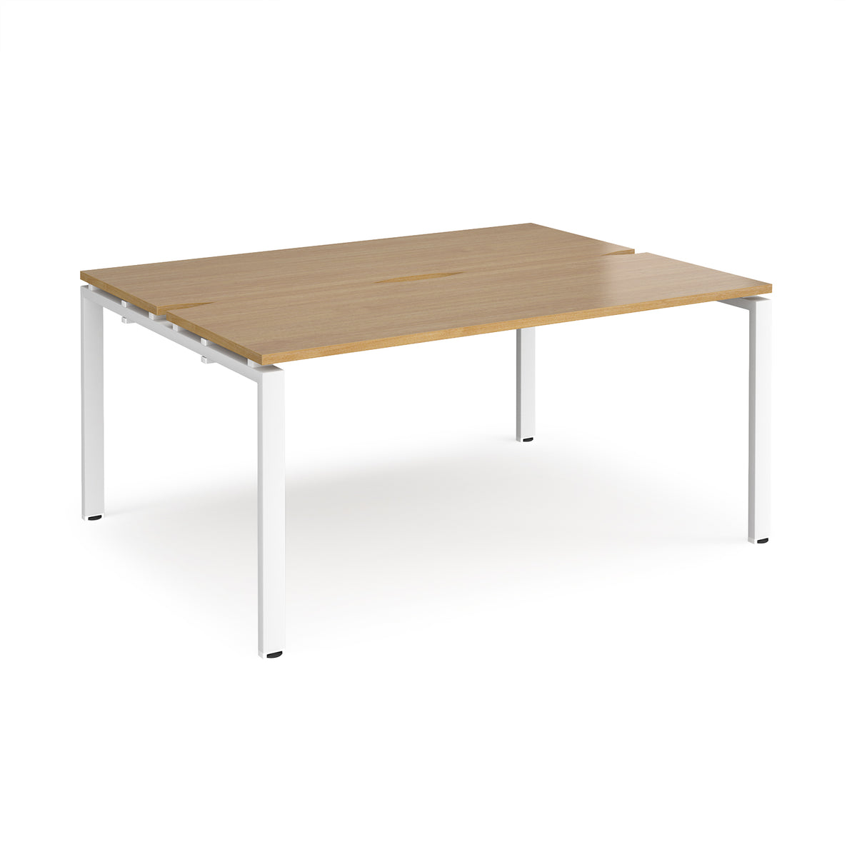 Adapt back to back desks 1600mm x 1200mm - white frame, Oak Top - view 1