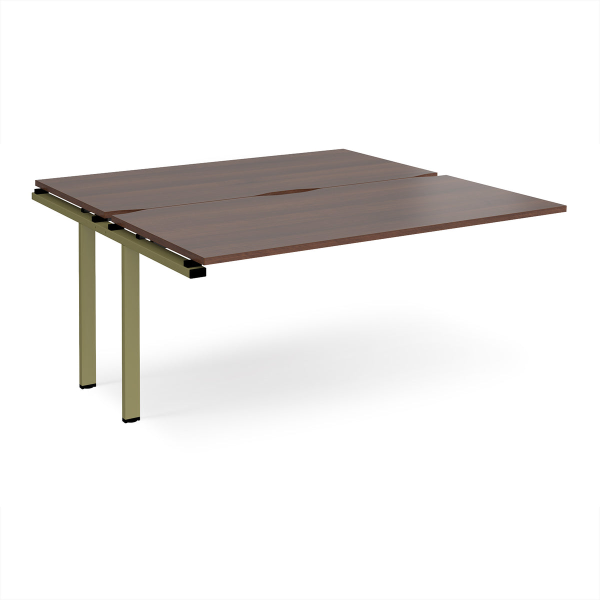 Adapt add on unit single 1600mm x 1600mm - green frame, Walnut top - view 1