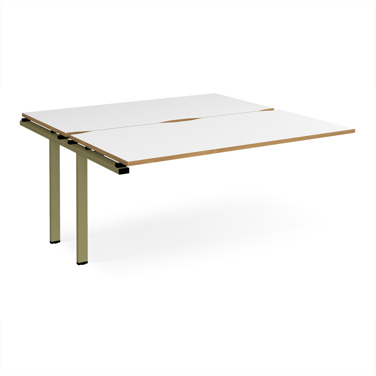 Adapt add on unit single 1600mm x 1600mm - green frame, White Top, oak edge - view 1