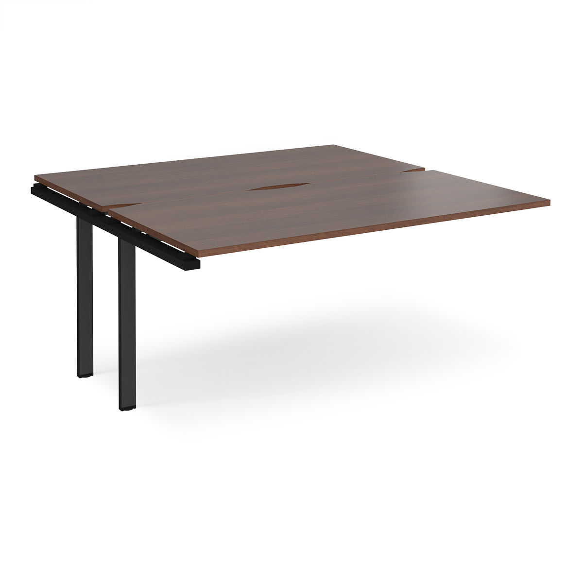 Adapt add on unit single 1600mm x 1600mm - black frame, Walnut top - view 1