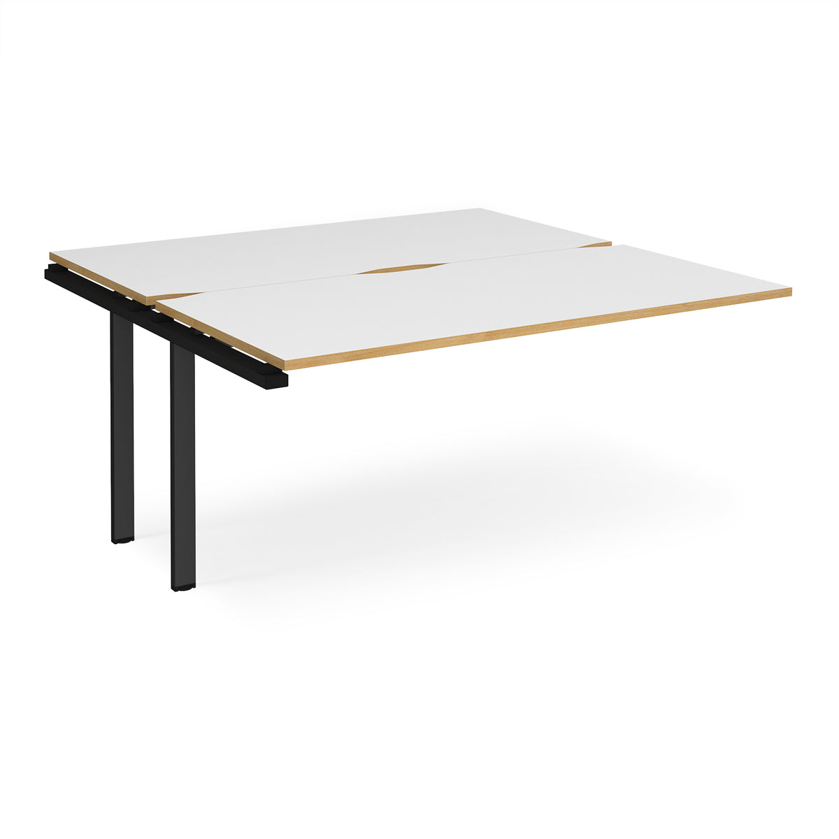 Adapt add on unit single 1600mm x 1600mm - black frame, White Top with oak edging - view 1