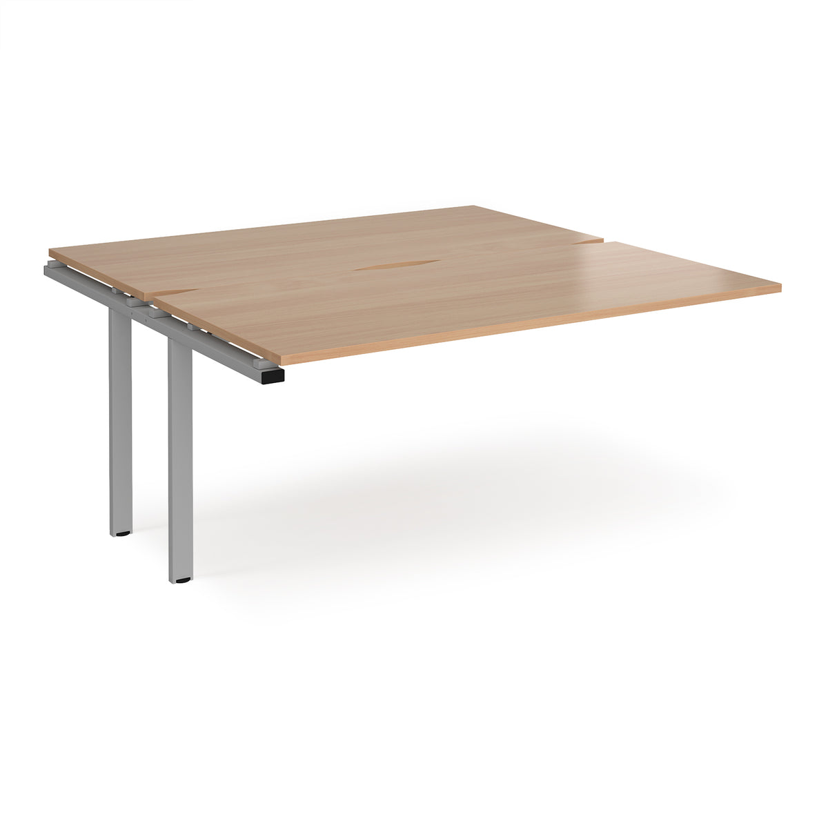 Adapt add on units back to back 1600mm x 1600mm - silver frame, Beech top - view 1