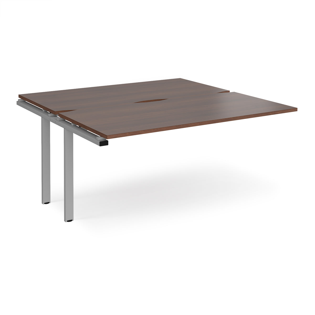 Adapt add on units back to back 1600mm x 1600mm - silver frame, Walnut top - view 1