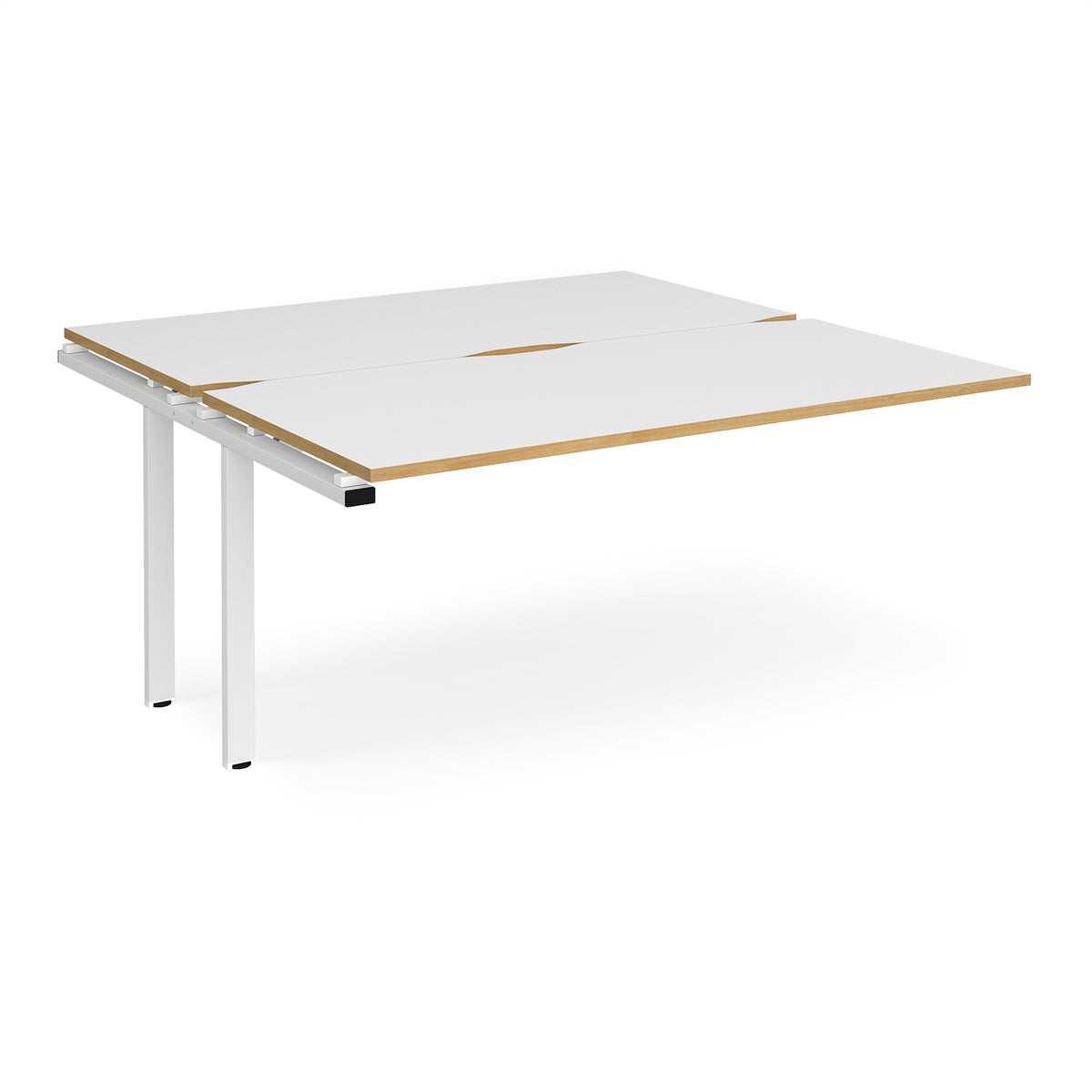 Adapt add on unit single 1600mm x 1600mm - white frame, White Top with oak edging - view 1