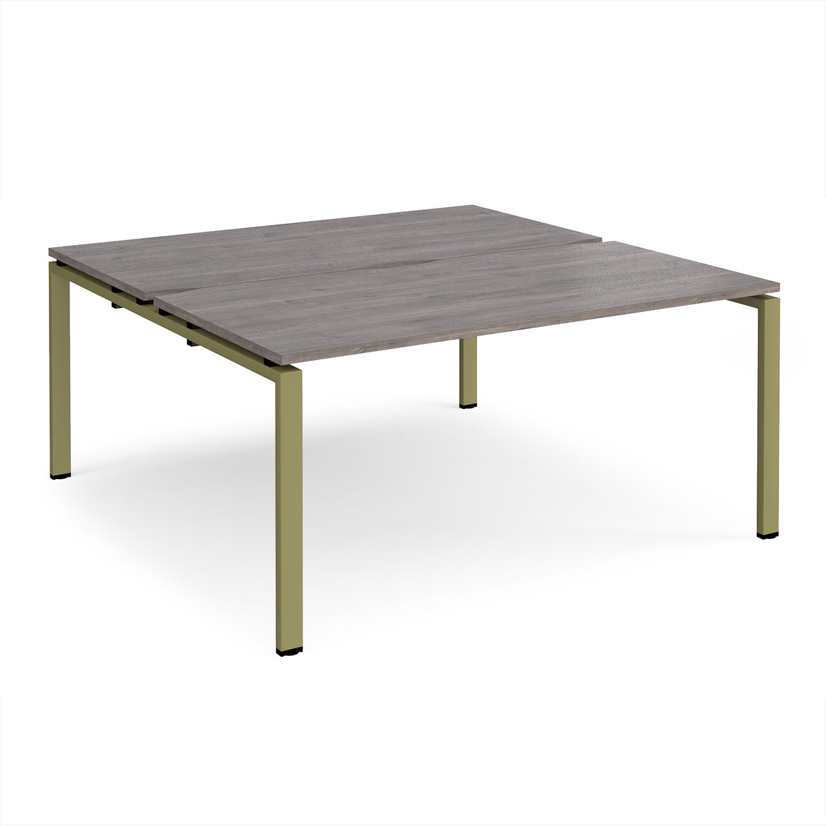 Adapt back to back desks 1600mm x 1600mm - green frame, Grey Oak Top - view 1