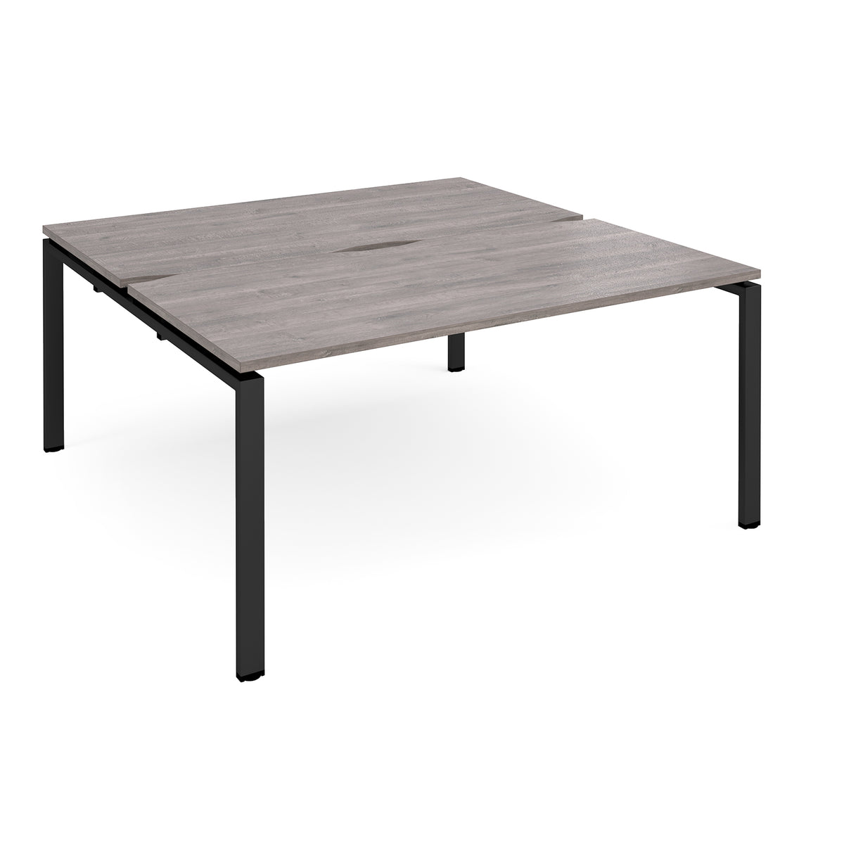 Adapt back to back desks 1600mm x 1600mm - black frame, Grey Oak Top - view 1