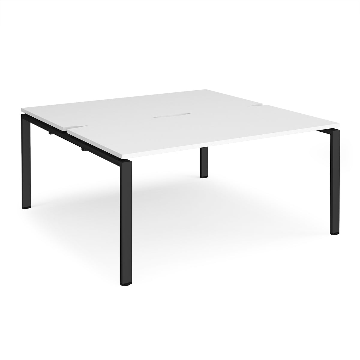 Adapt back to back desks 1600mm x 1600mm - black frame, White Top - view 1