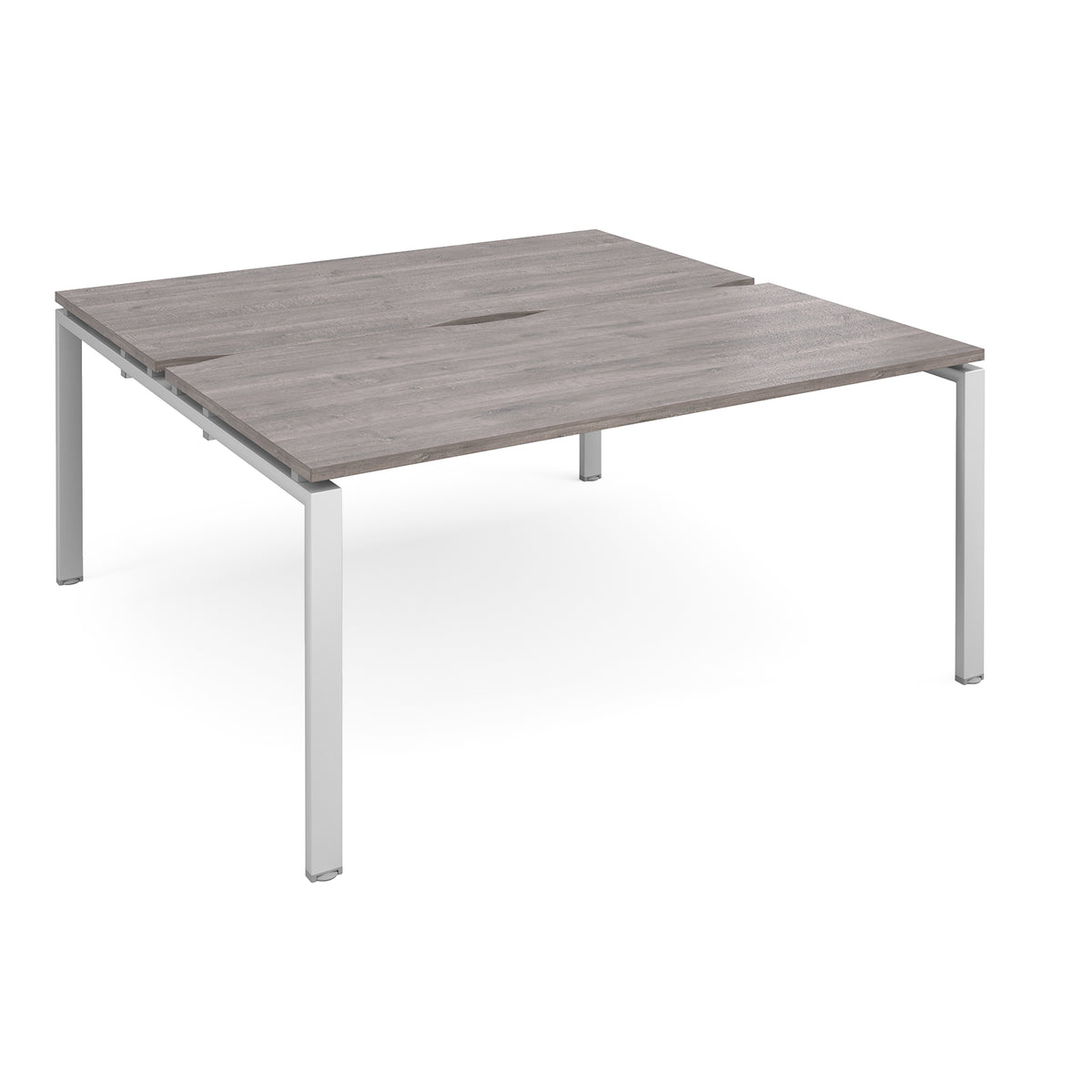 Adapt back to back desks 1600mm x 1600mm - silver frame, Grey Oak Top - view 1