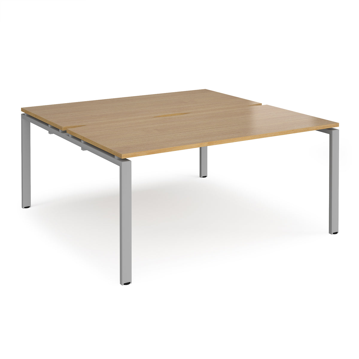 Adapt back to back desks 1600mm x 1600mm - silver frame, Oak Top - view 1