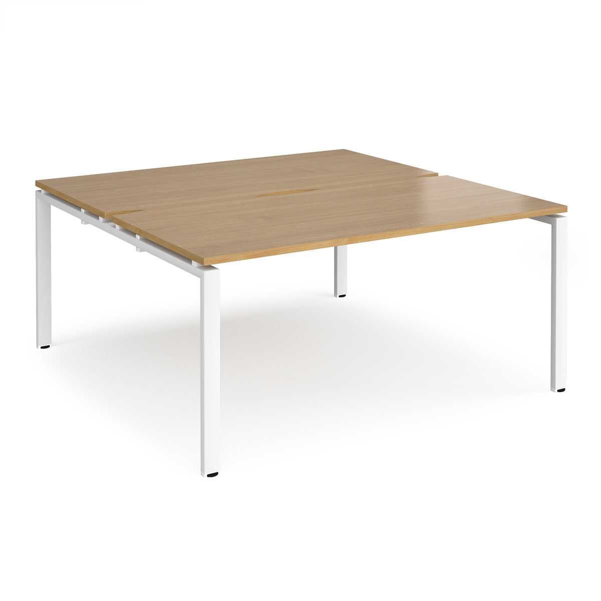 Adapt back to back desks 1600mm x 1600mm - white frame, Oak Top - view 1