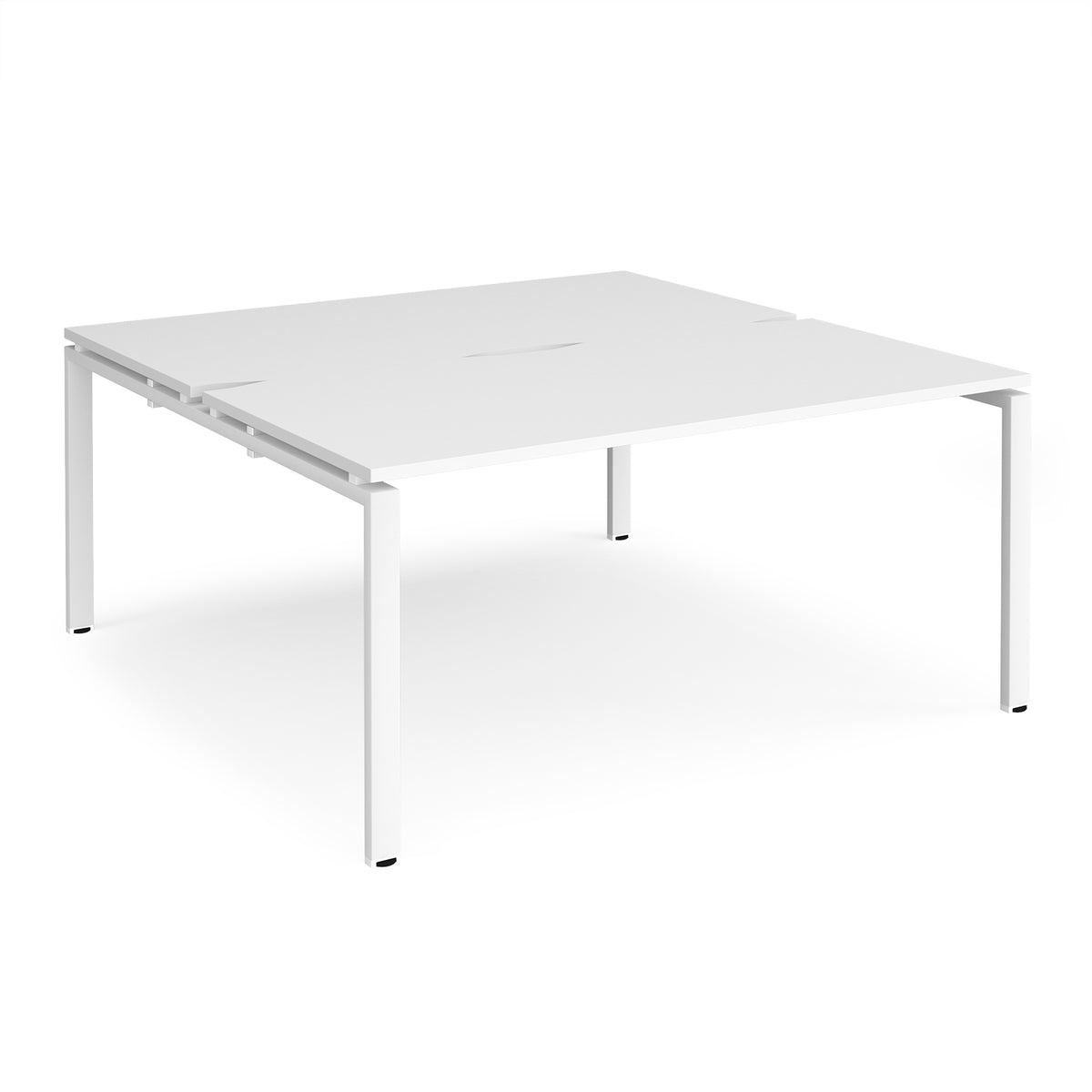 Adapt back to back desks 1600mm x 1600mm - white frame, White Top - view 1